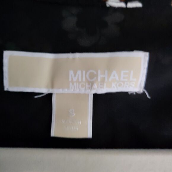 MICHAEL KORS Midi Dress Womens S 4 6 Button Up Brown Floral Long Sleeve V-Neck - Picture 7 of 7